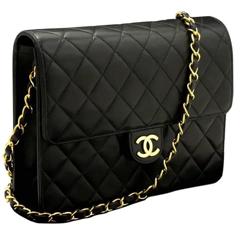 black chanel purse with gold chain|chanel clutch with chain black.